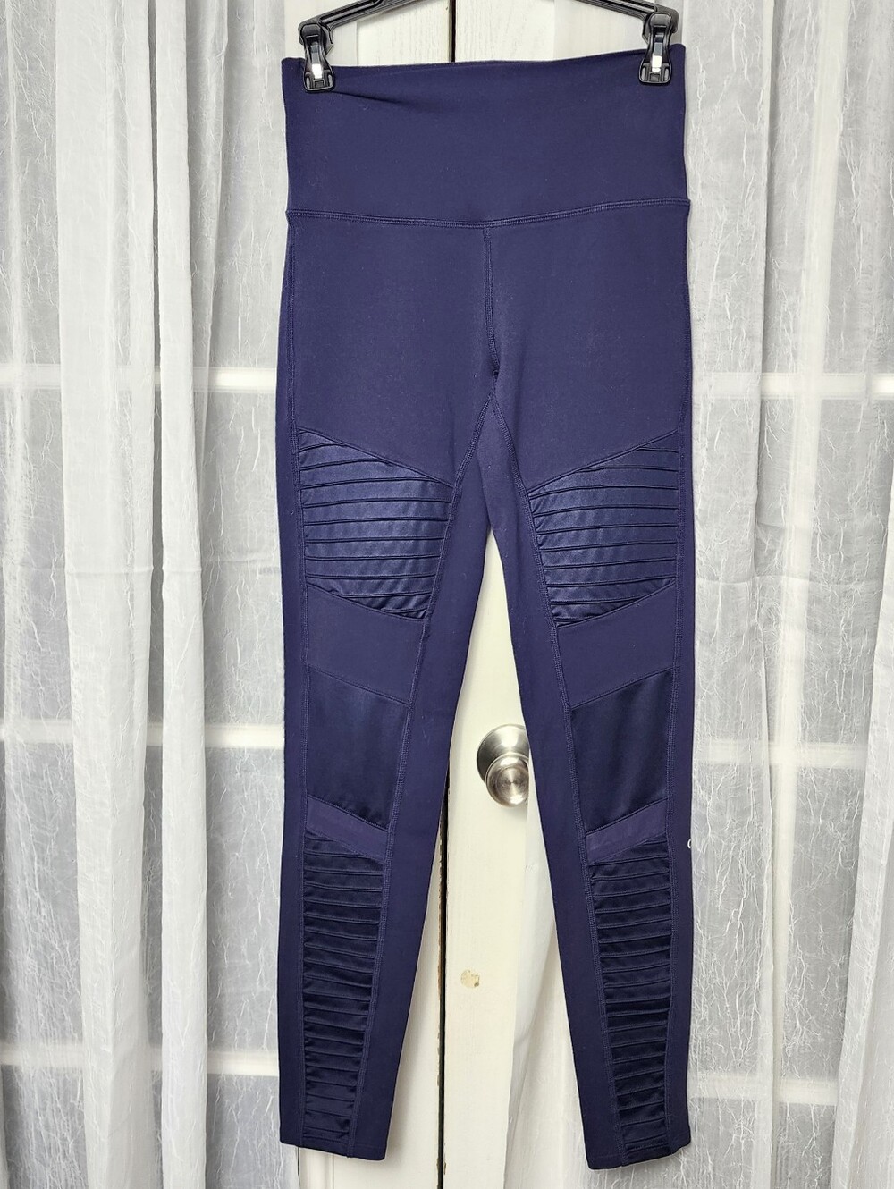 Alo Yoga Navy Blue Moto Leggings S Womens High Rise Athletic Workout Pants